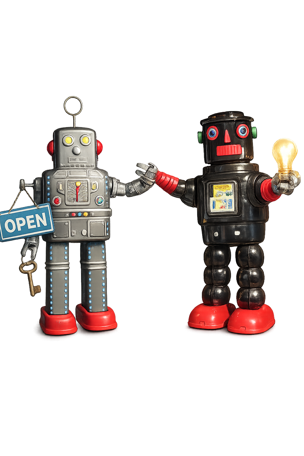 robots dando bienvenida